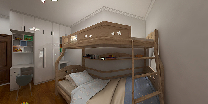 拉米乐曹贺-泉山森林海儿童房-装修设计方案