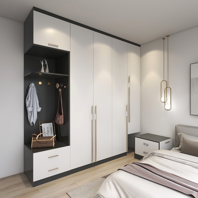 北京欧雅尊-卧室衣柜解决床头柜挡住问题-装修设计方案