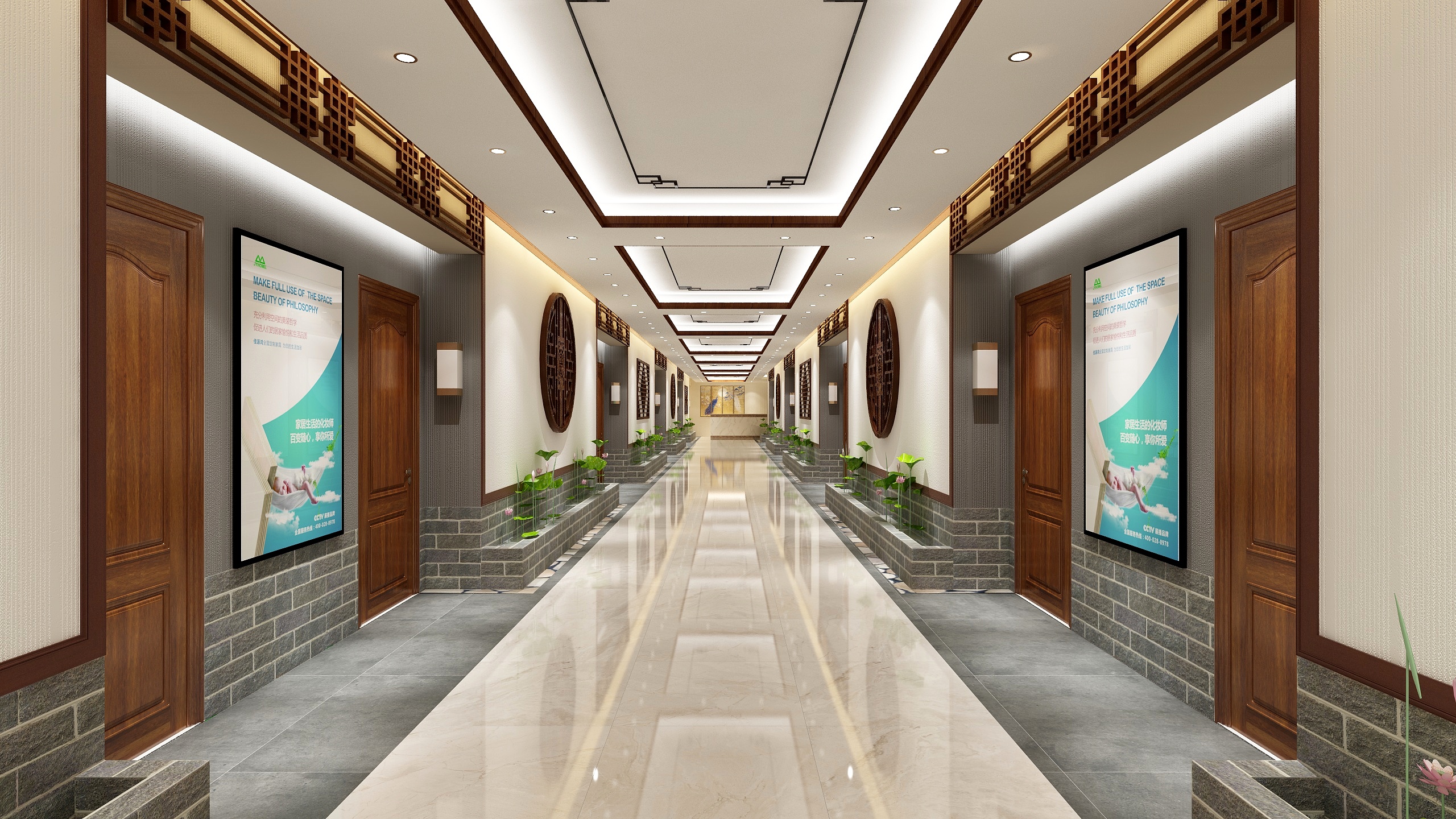 工绘设计-玉龙足道过道-装修设计方案