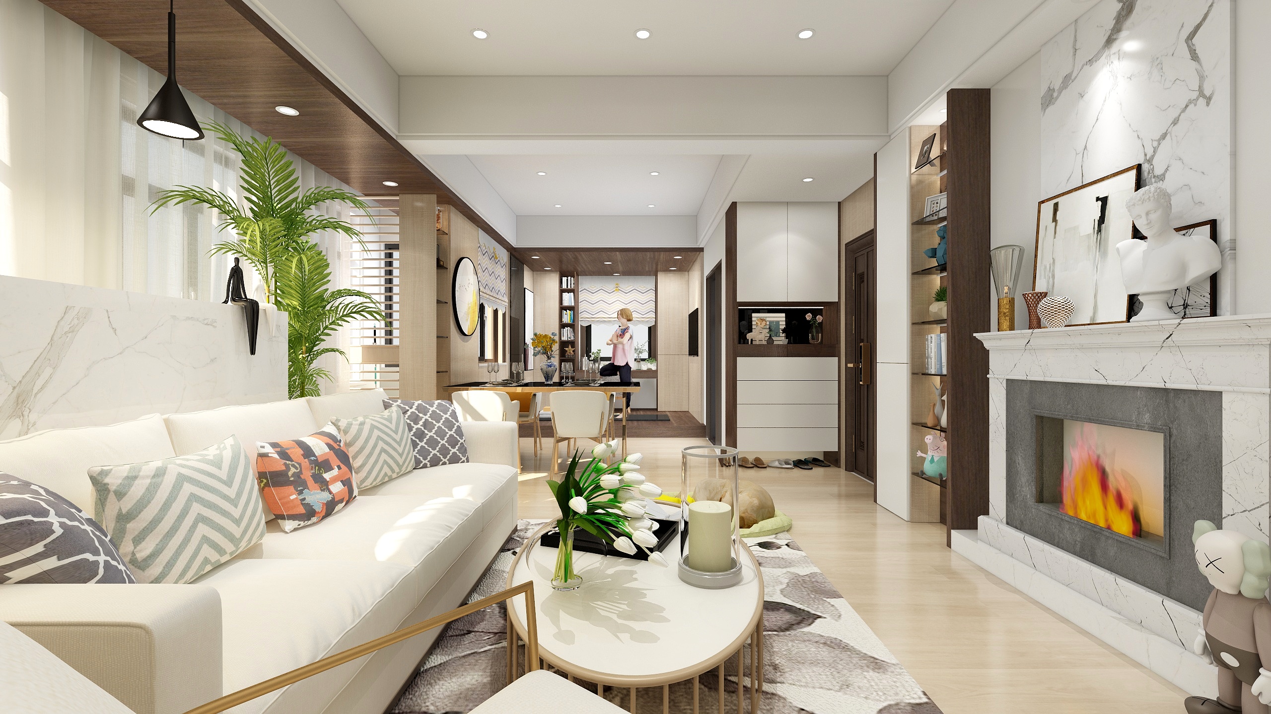 周洋丨空间设计-简约雅致港式休闲装修效果图