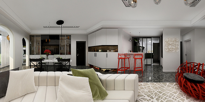 张杰-152方现代四居-装修设计方案