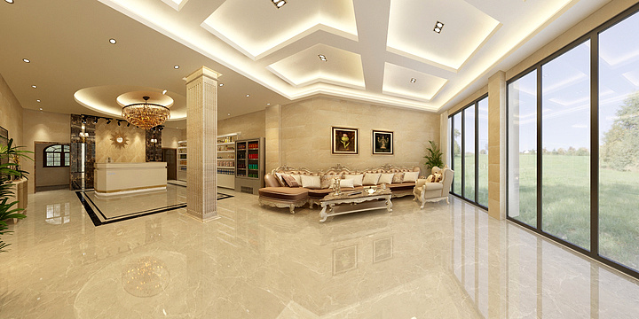 做设计的李花花-黄土宾馆大厅-装修设计方案