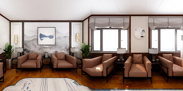 临沂蓝苑装饰工程有限公司-农业银行贵宾接待室-装修设计方案