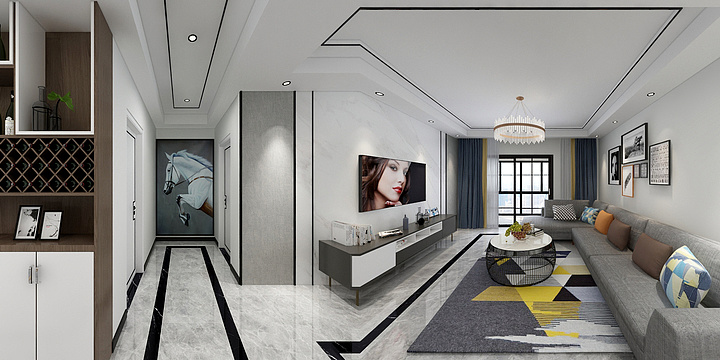 鱼跃建设装饰设计师杨荣宝-任先生欣然蓝溪1705宁萌(1)-装修设计方案