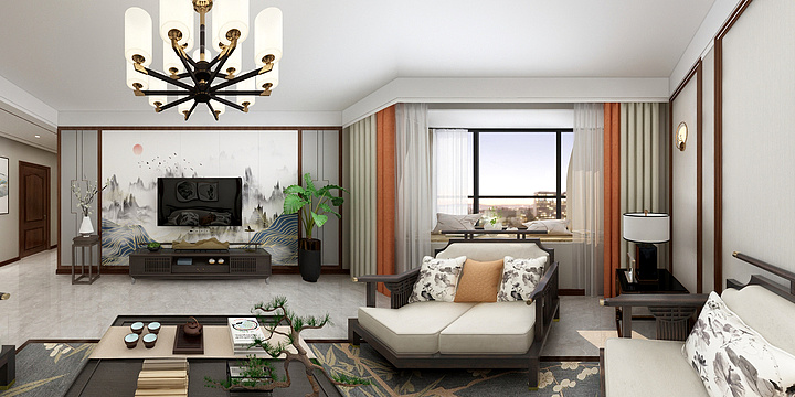 室内设计者66-御城澜湾140新中式研发-装修设计方案