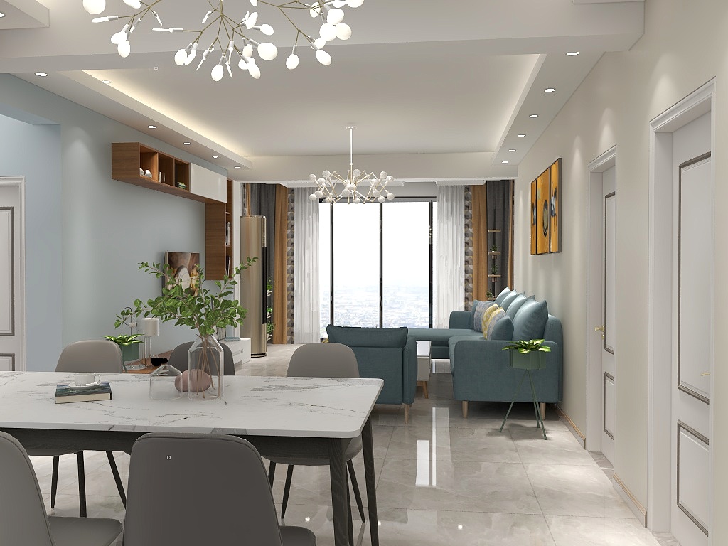 绥阳私人装修-敦盛花园4.5栋2号户型北欧风格-装修设计方案