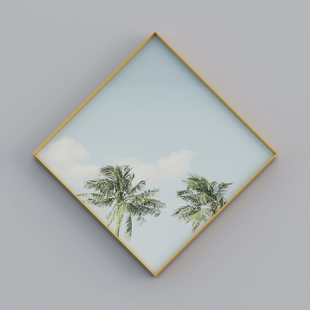 （50 50）  菱形 防水画 （金色）3D模型