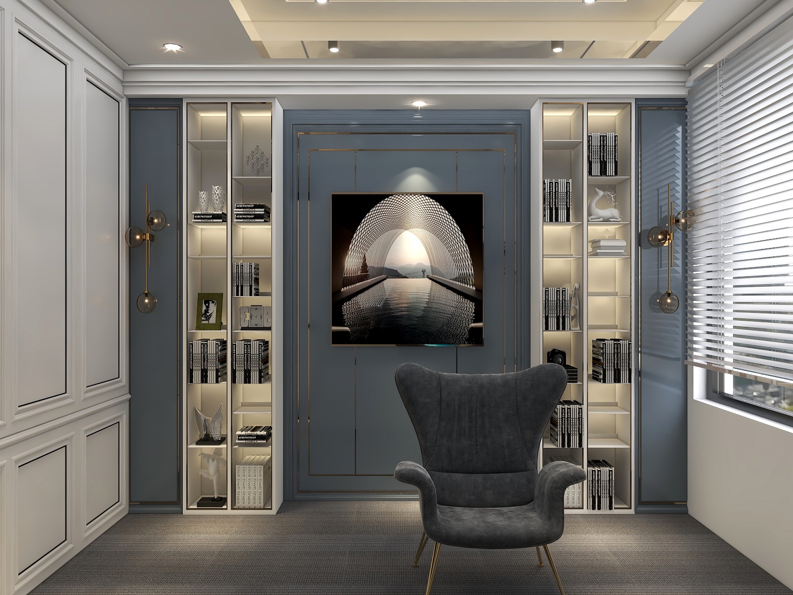 廸偉-140方现代四居装修效果图