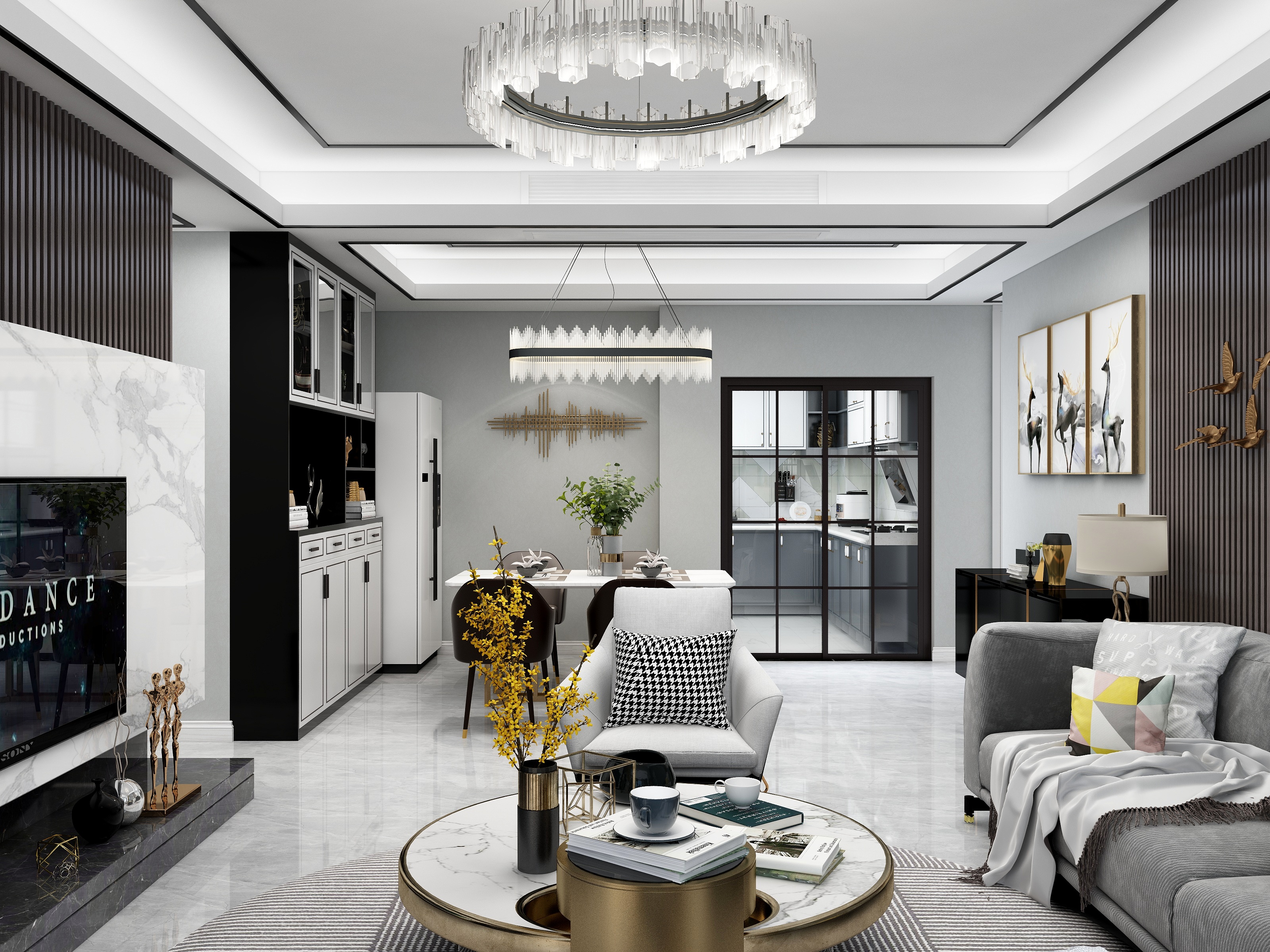 SUNNYJACK-清雅庭133轻奢黑白灰-装修设计方案