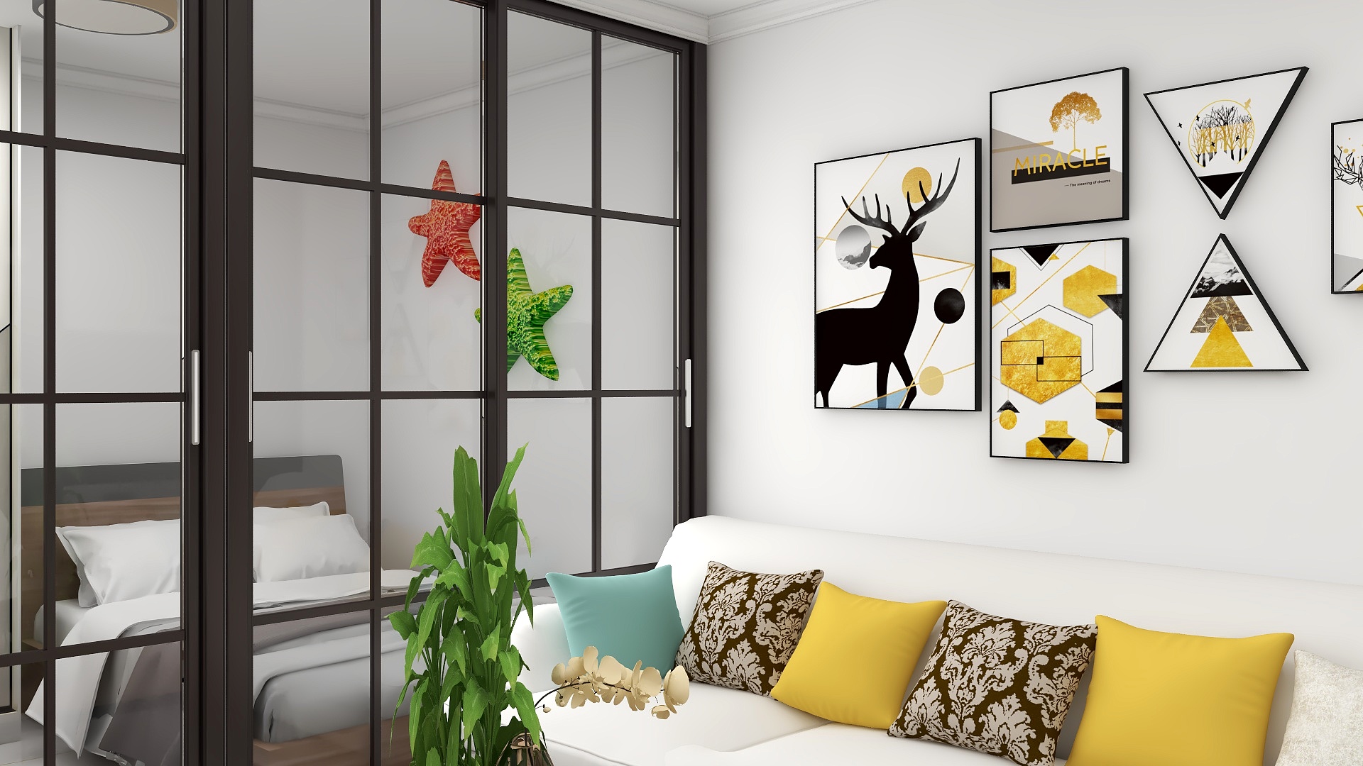 Haracy-晟品景园改三室一厅80平米-装修设计方案