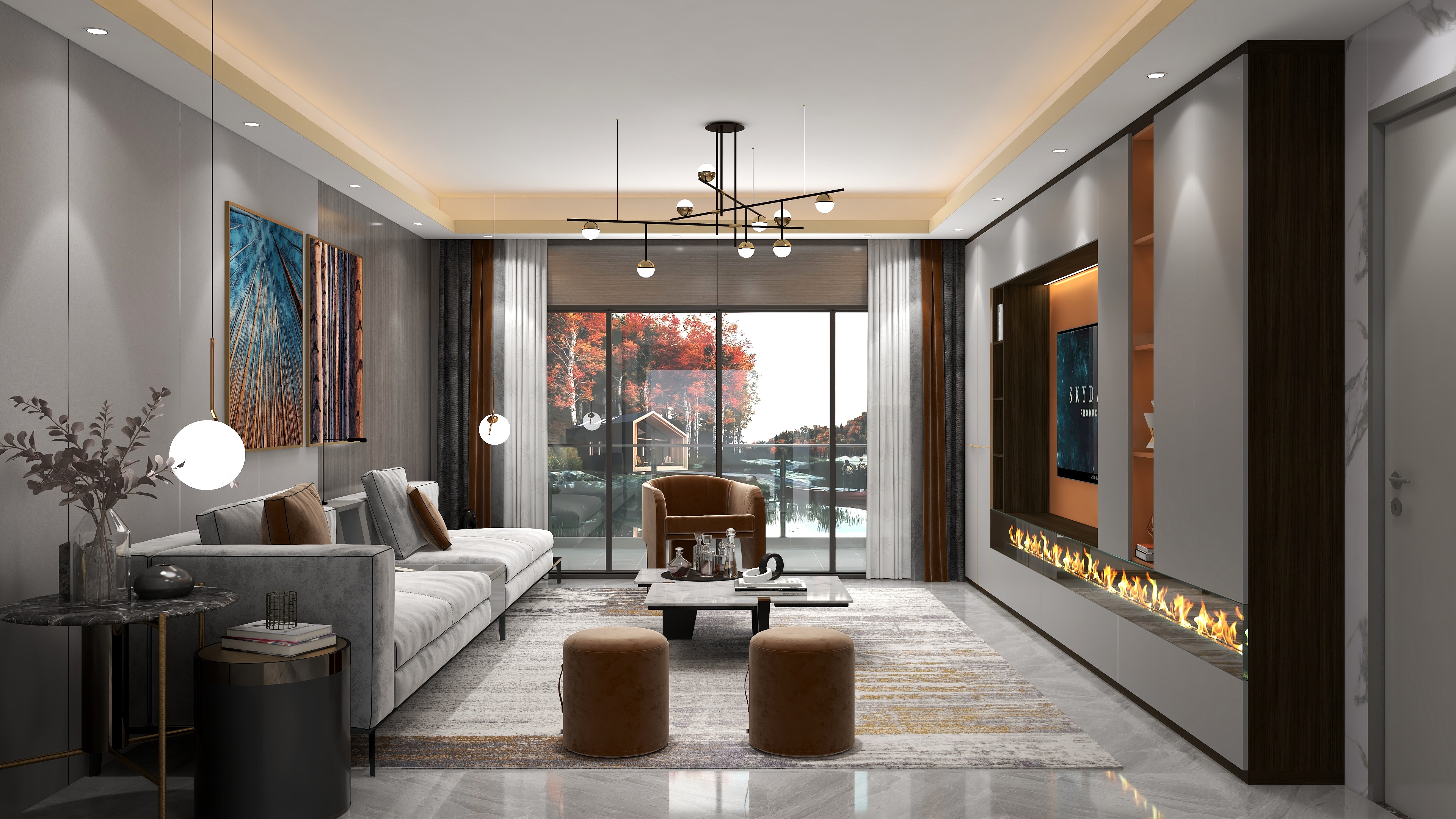 布凡设计的智慧门店系统-意式轻奢风格《波斯顿金秋》-装修设计方案