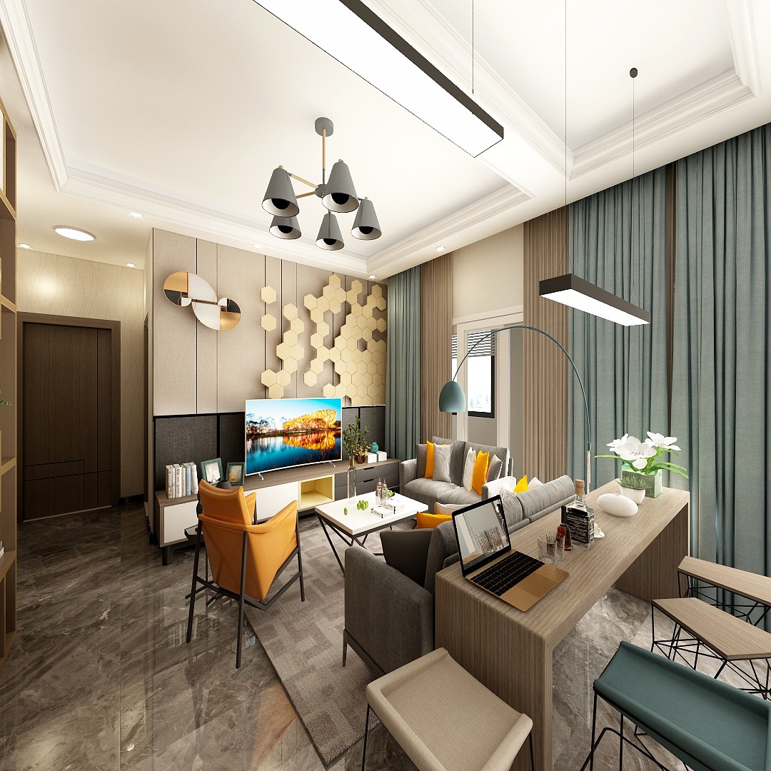 泓益设计工作室-瑞和园89.50㎡B户型3室2厅1卫-装修设计方案