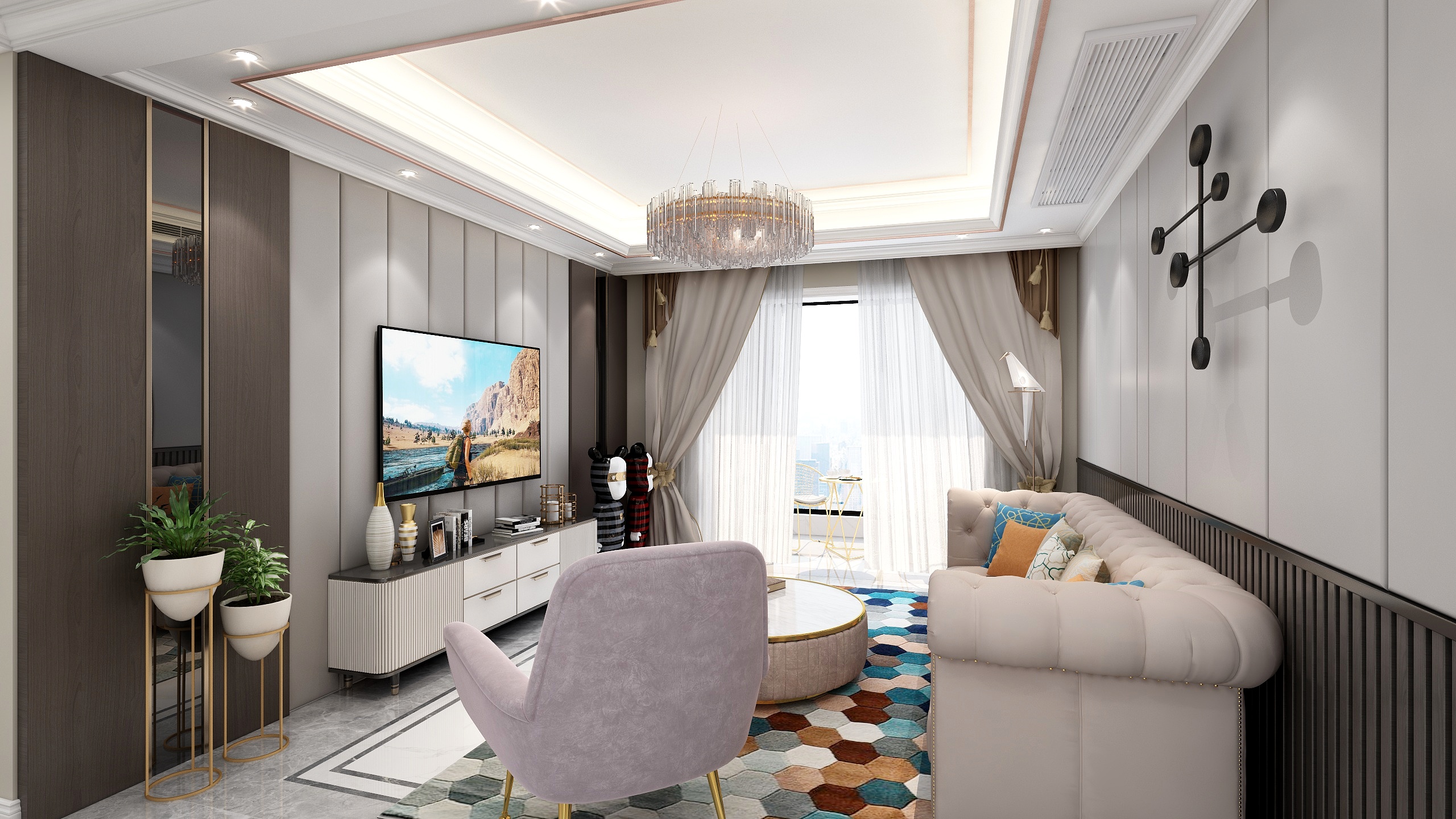 恒信远程装饰-中建大公馆122.7㎡-装修设计方案