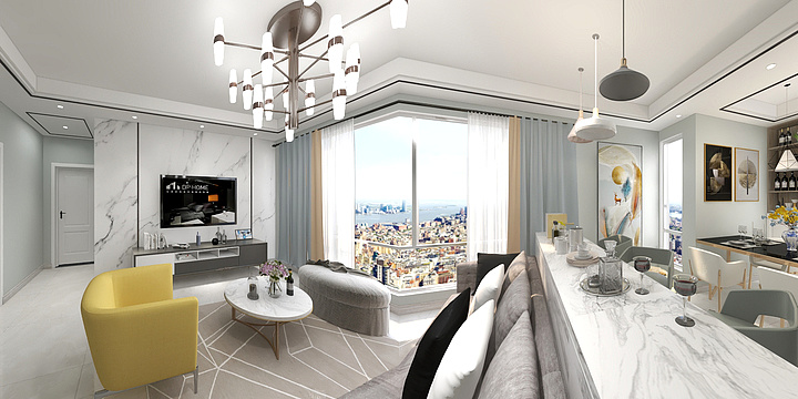 皖天装饰1-瑞和园89.50㎡B户型3室2厅1卫-装修设计方案