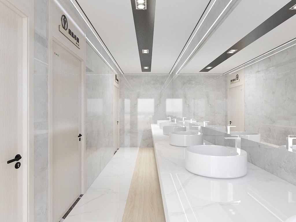 芒果装饰0-公共卫生间三个全景1-装修设计方案