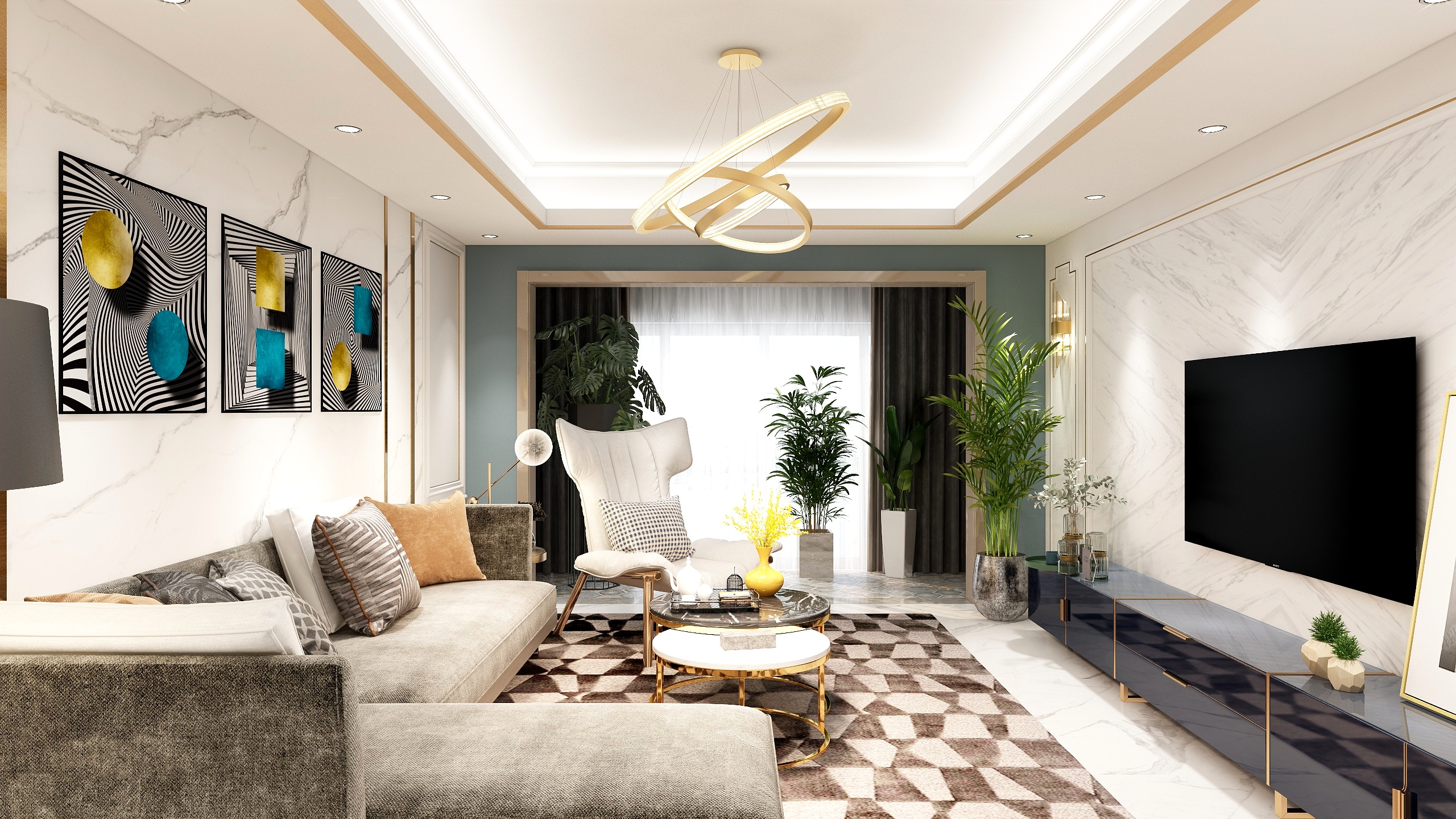 IvyMGta-现代轻奢4室2厅2卫1厨-装修设计方案