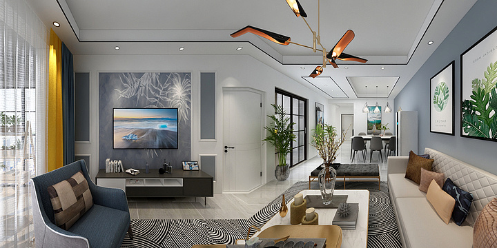 志宏装饰有限公司_李亮泽-湖畔雅居111m²（方案一）-北欧-装修设计方案