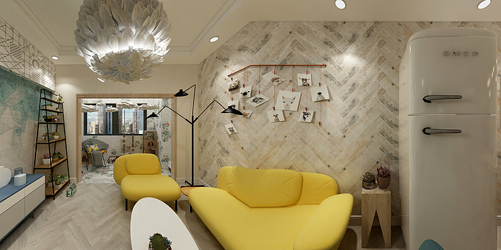 设计师孙世林-德信海德公园83.00㎡A2’3室2厅1卫1厨-装修设计方案