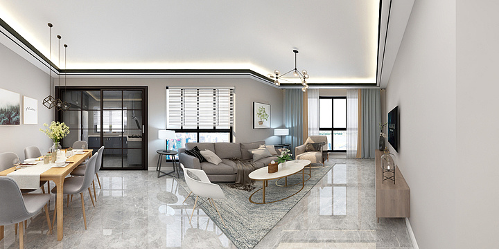 AAA装修老王-滨河蓝庭北欧风格-装修设计方案