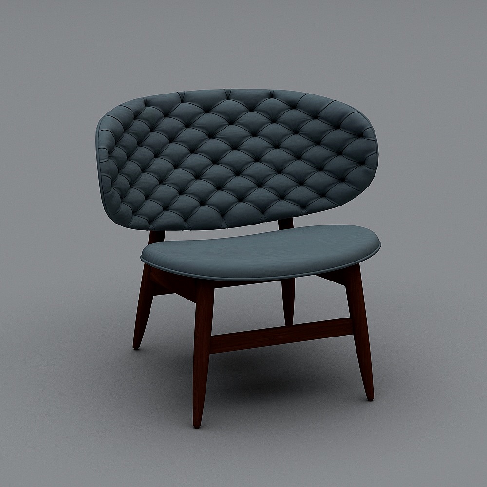 JS1905-真皮休闲椅3D模型