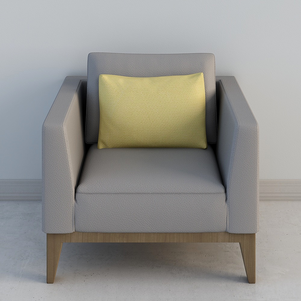 单人沙发-CO023-迷雾灰3D模型