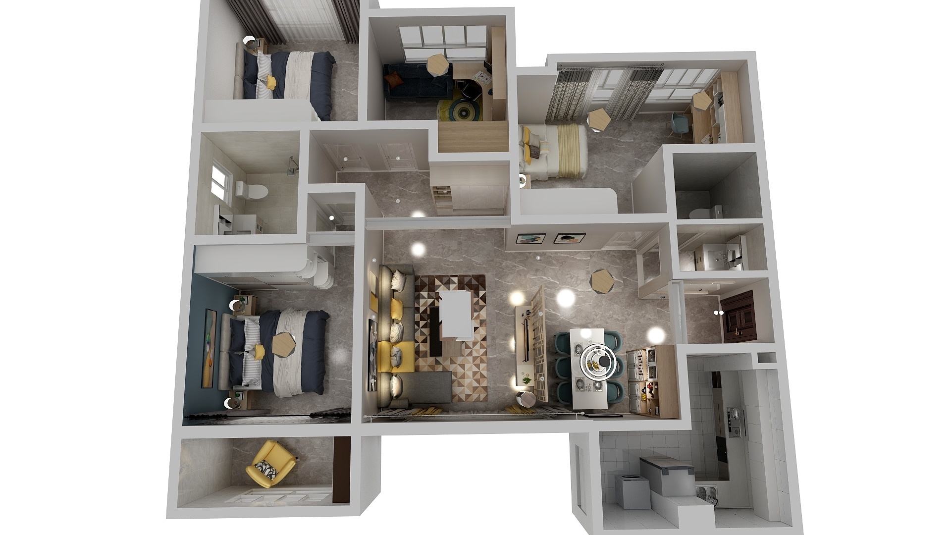 中天壹邸设计-中天设计（国王镇2栋D1，144平）-装修设计方案