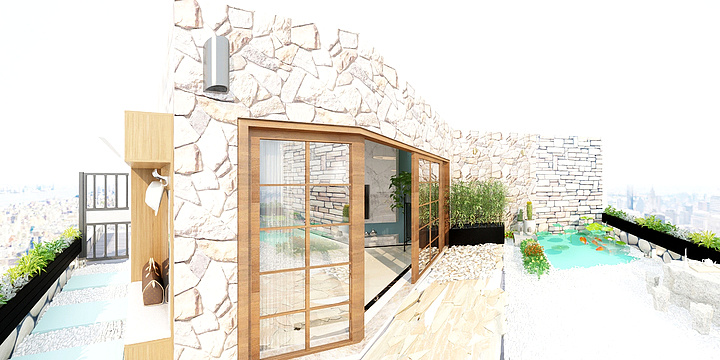 0半梦0-梦幻蓝3D效果图-装修设计方案