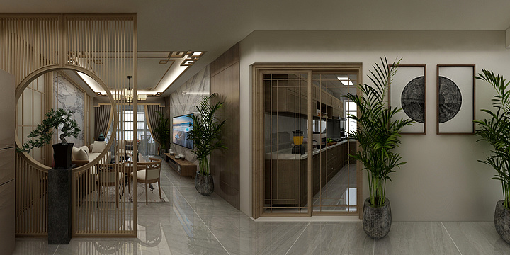 志宏装饰有限公司_李亮泽-湖畔雅居111m²（方案一）-新中式-装修设计方案