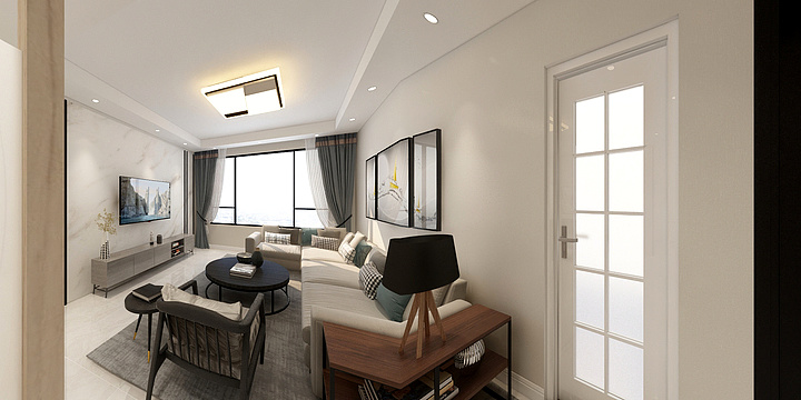 蓝胖子不是猫-三室两厅-房哥现代简约-装修设计方案