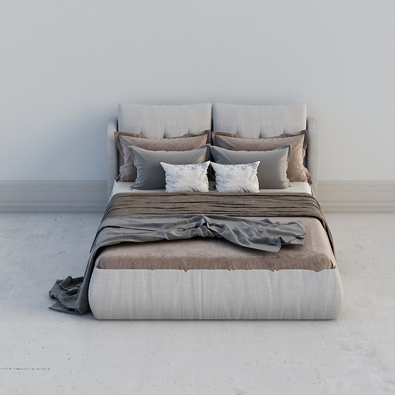 American Luxury Modern Twin Beds,Twin Beds,Gray,King 1.9m