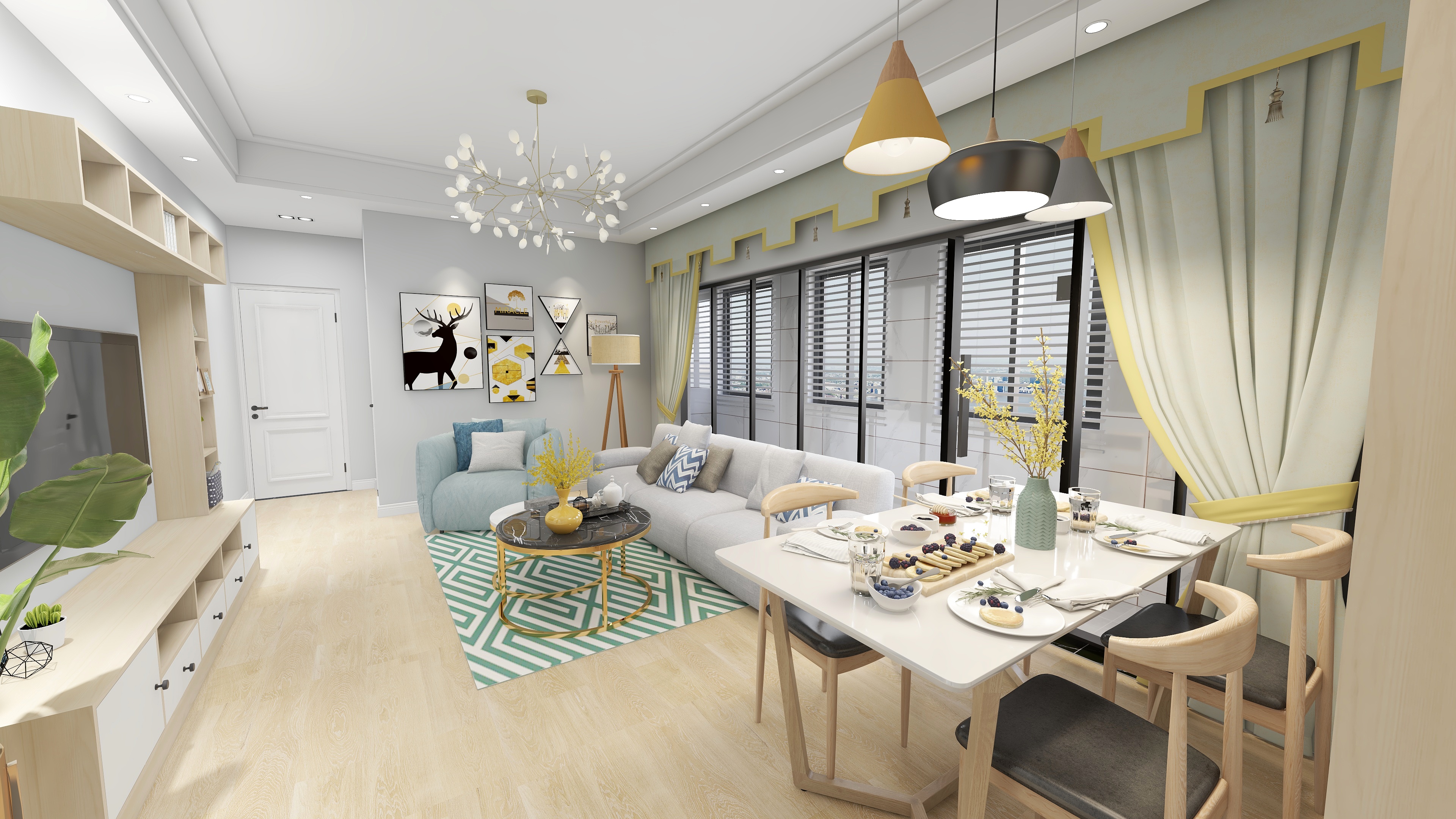 追梦赤子心a-瑞和园89.50㎡B户型3室2厅1卫-装修设计方案