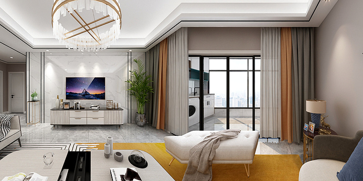 王正林高端定制-和顺沁园春12-1504效果图-装修设计方案