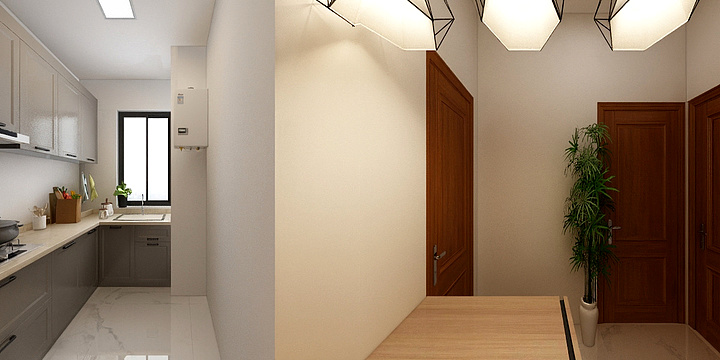 185****6800Trse-方案4－双一字厨房-装修设计方案