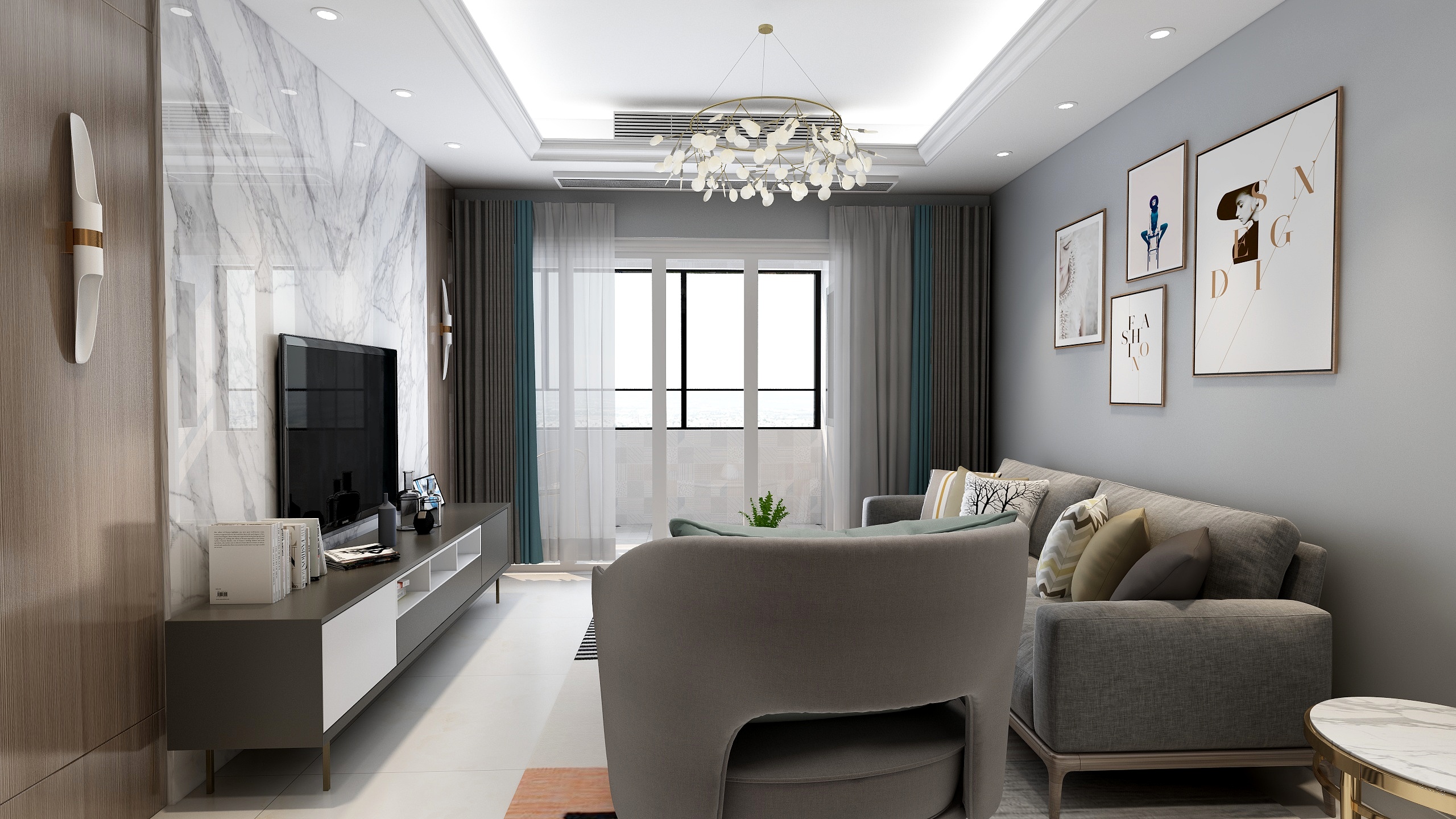 许__-金玺天郡108平方--北欧中性色-装修设计方案