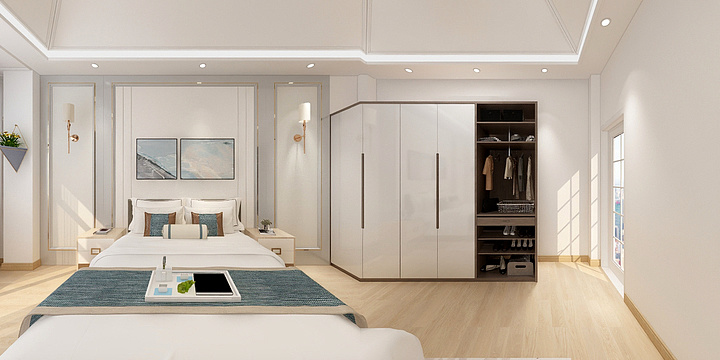 酷设计图-美域中央自建卧室吊顶-装修设计方案