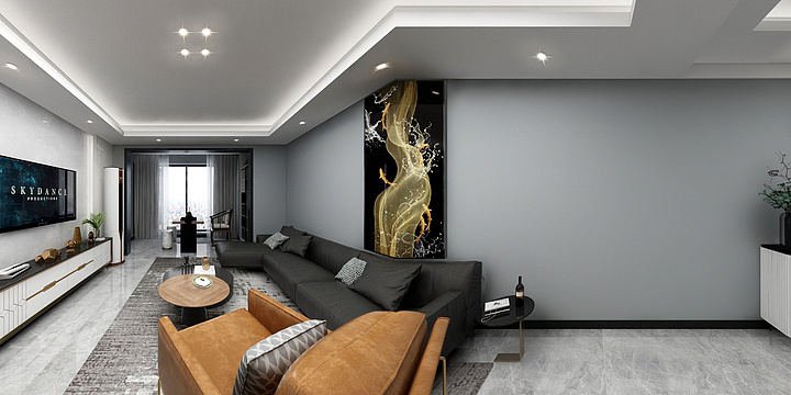 ID宣-457｜124㎡后现代三居-装修设计方案