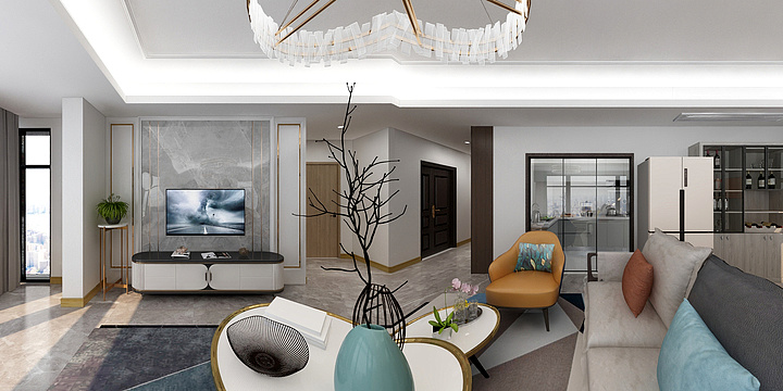 大西瓜爱学习-武汉江山148.98㎡C户型3室3厅2卫1厨0428-1243-装修设计方案