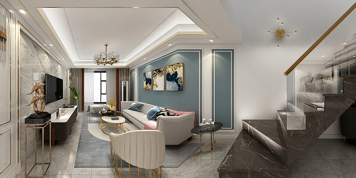 全景效果图6-轻奢-装修设计方案