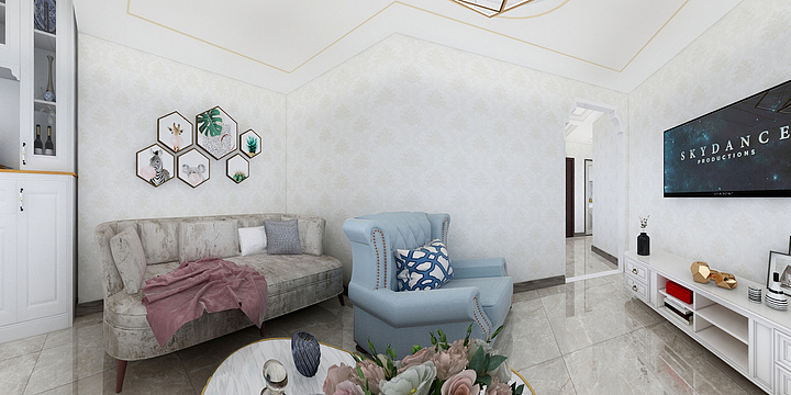 AI屋及乌-厚墙效果图一楼、二楼分层（右）-装修设计方案