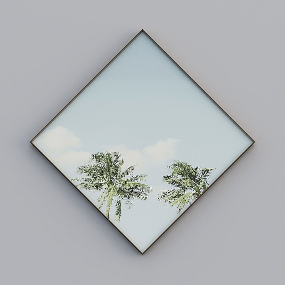 （80 80）  菱形 防水画  （玫瑰金拉丝）3D模型