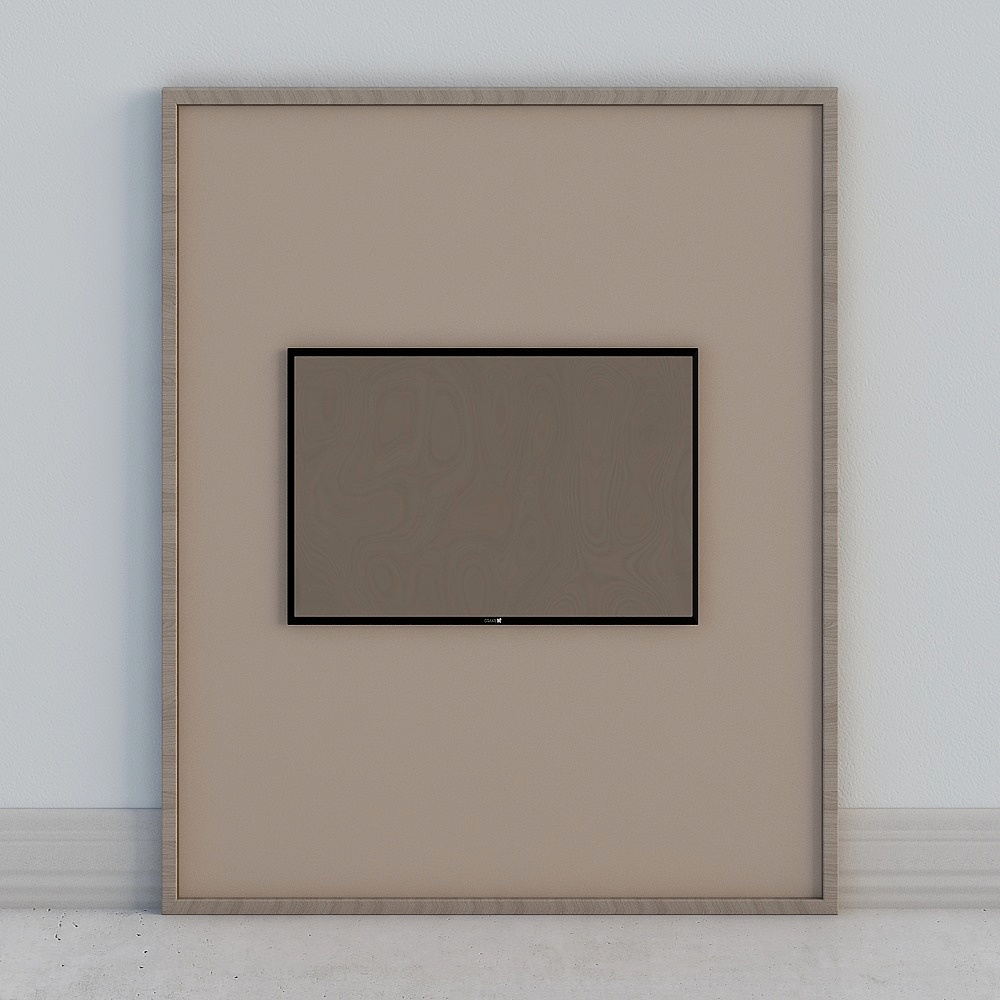 长辈房电视墙3D模型