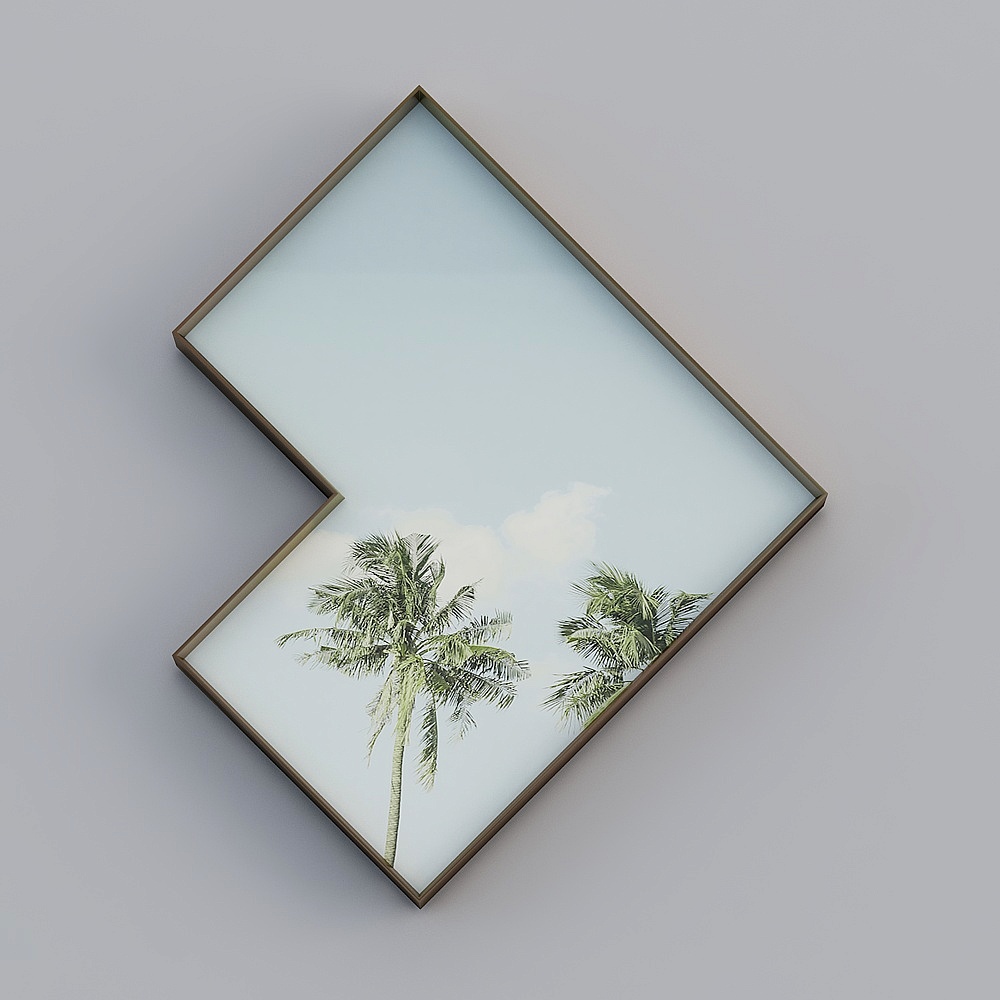 （40 40）  异形1 防水画   （玫瑰金拉丝） 右3D模型