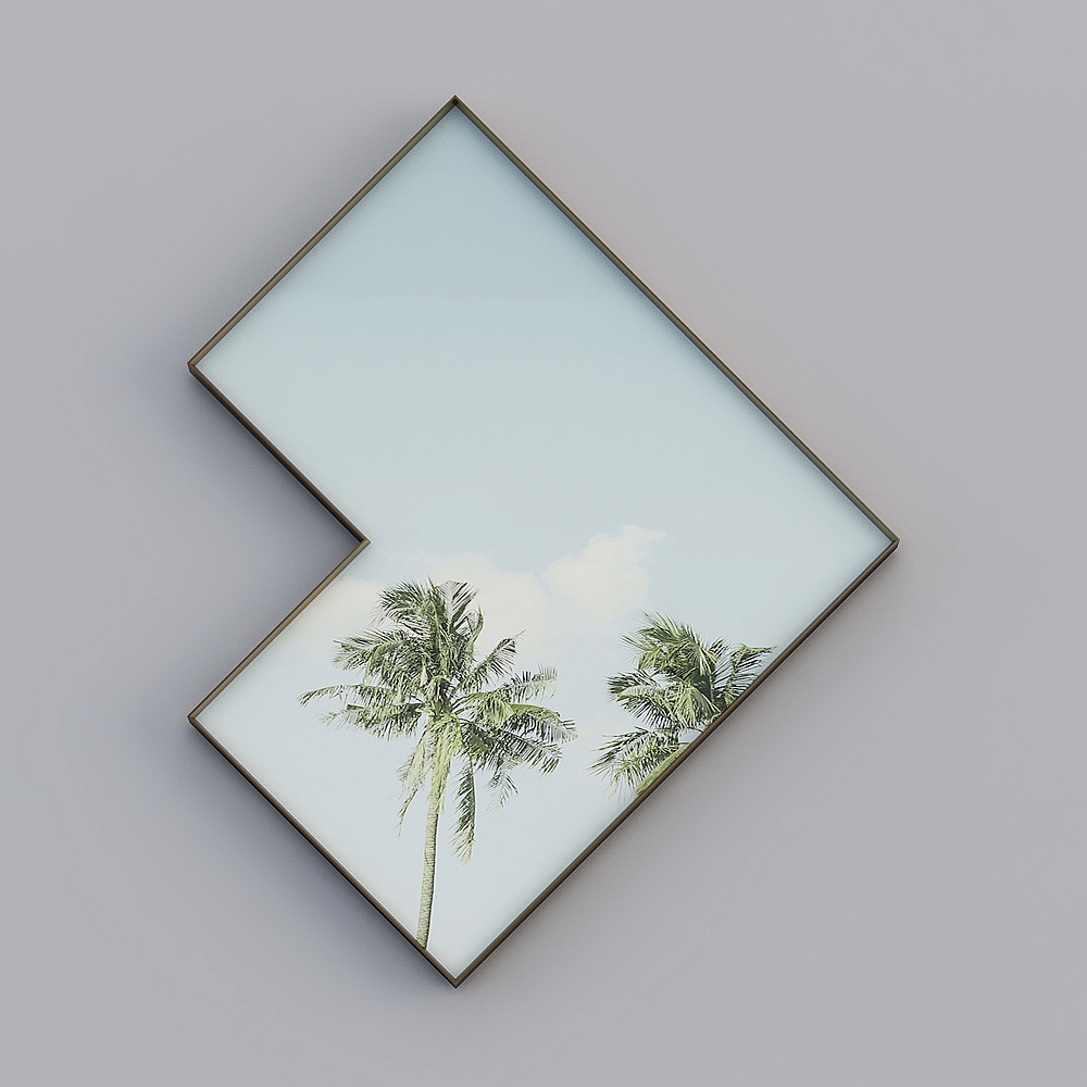 （70 70）  异形1 防水画   （玫瑰金拉丝） 右3D模型