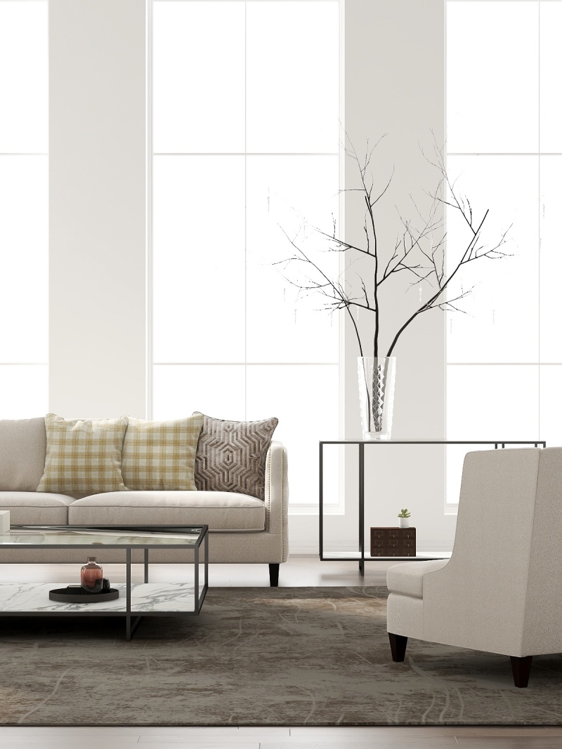 Modern Minimalist Creamy Living Room