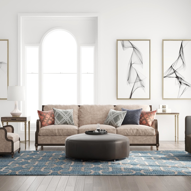 Modern Bright Living Room with Art