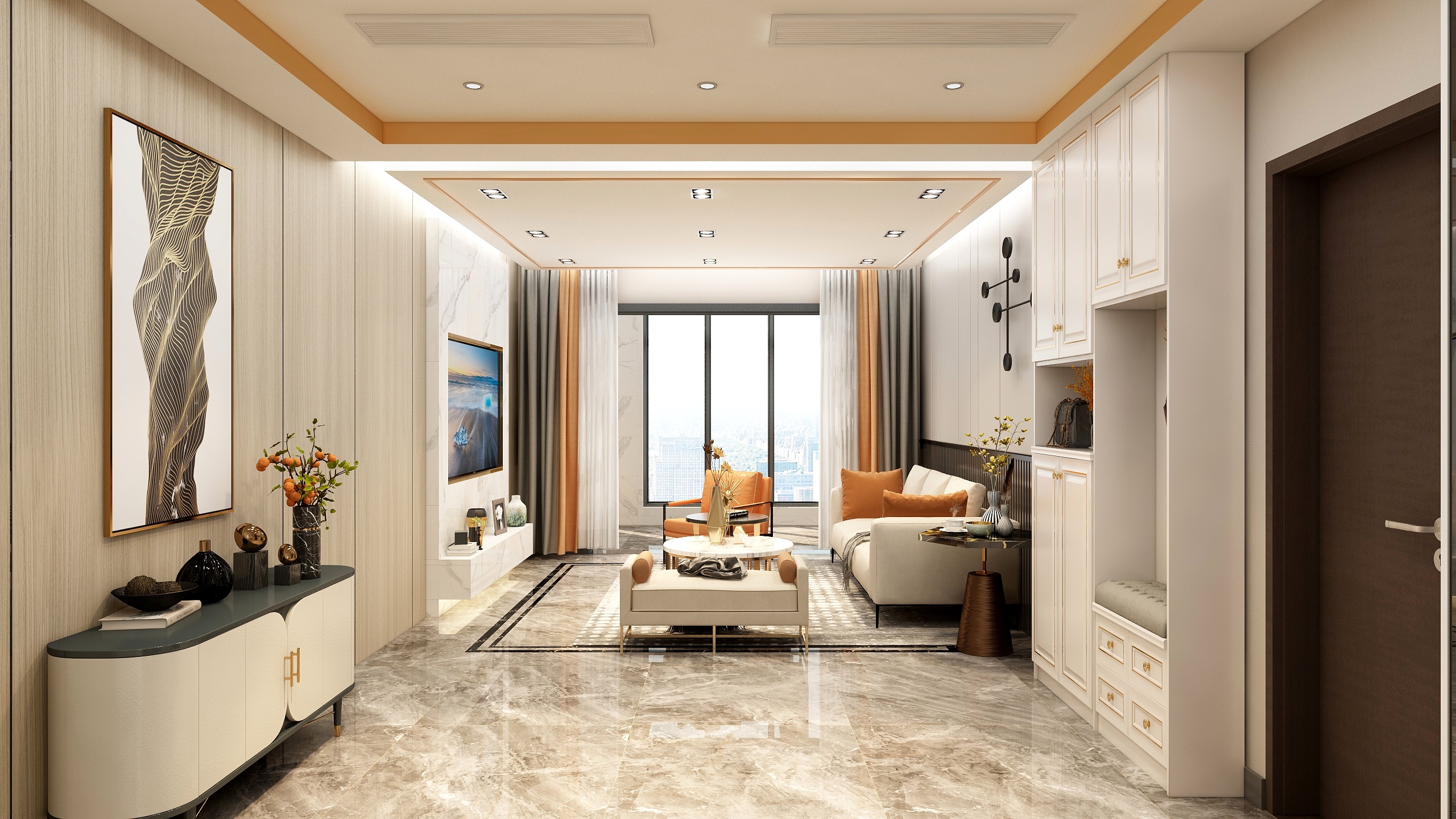 恒信远程装饰-中建大公馆128㎡轻奢风-装修设计方案