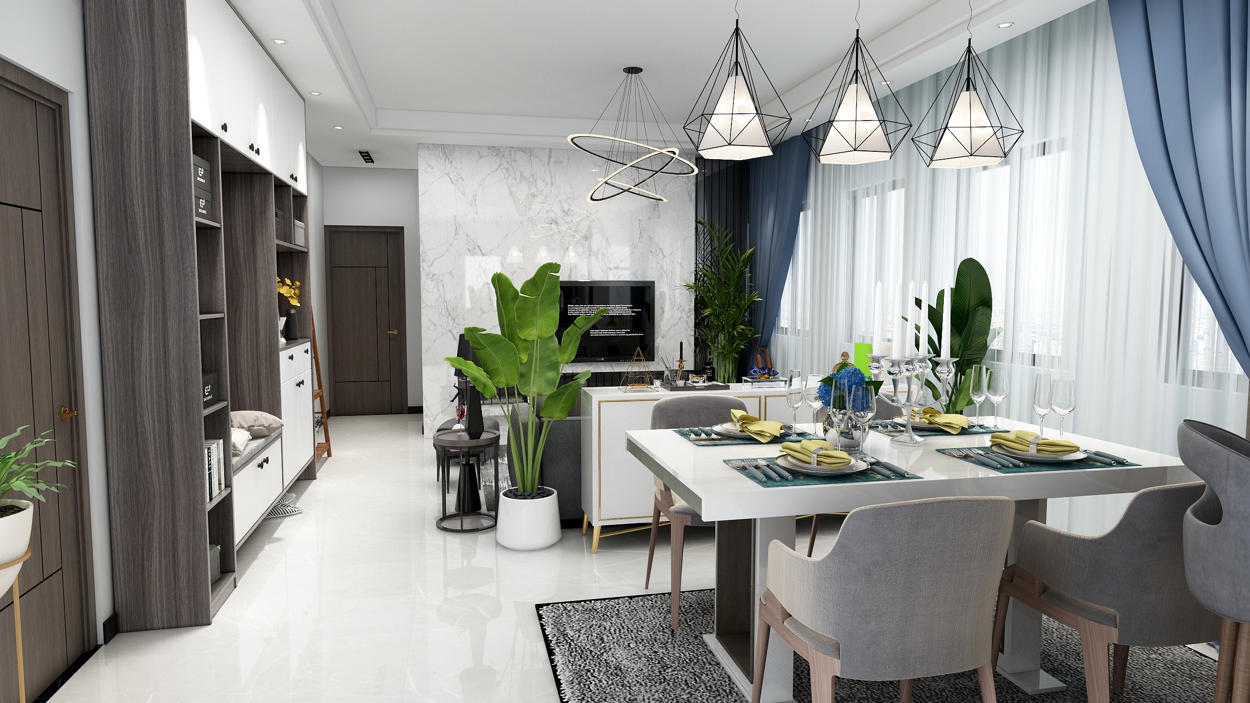 Design叶-瑞和园89.50㎡B户型3室2厅1卫-装修设计方案