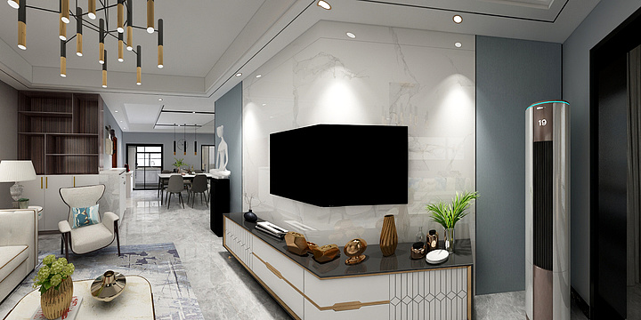 360丨全景效果图-千年美丽-现代风格-装修设计方案