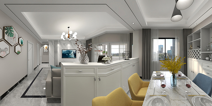 设计师MrLong-江山帝景现代简约-装修设计方案