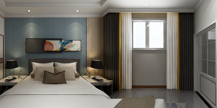 鹤月设计13892529766张-富平润德园主卧+卫生间-装修设计方案